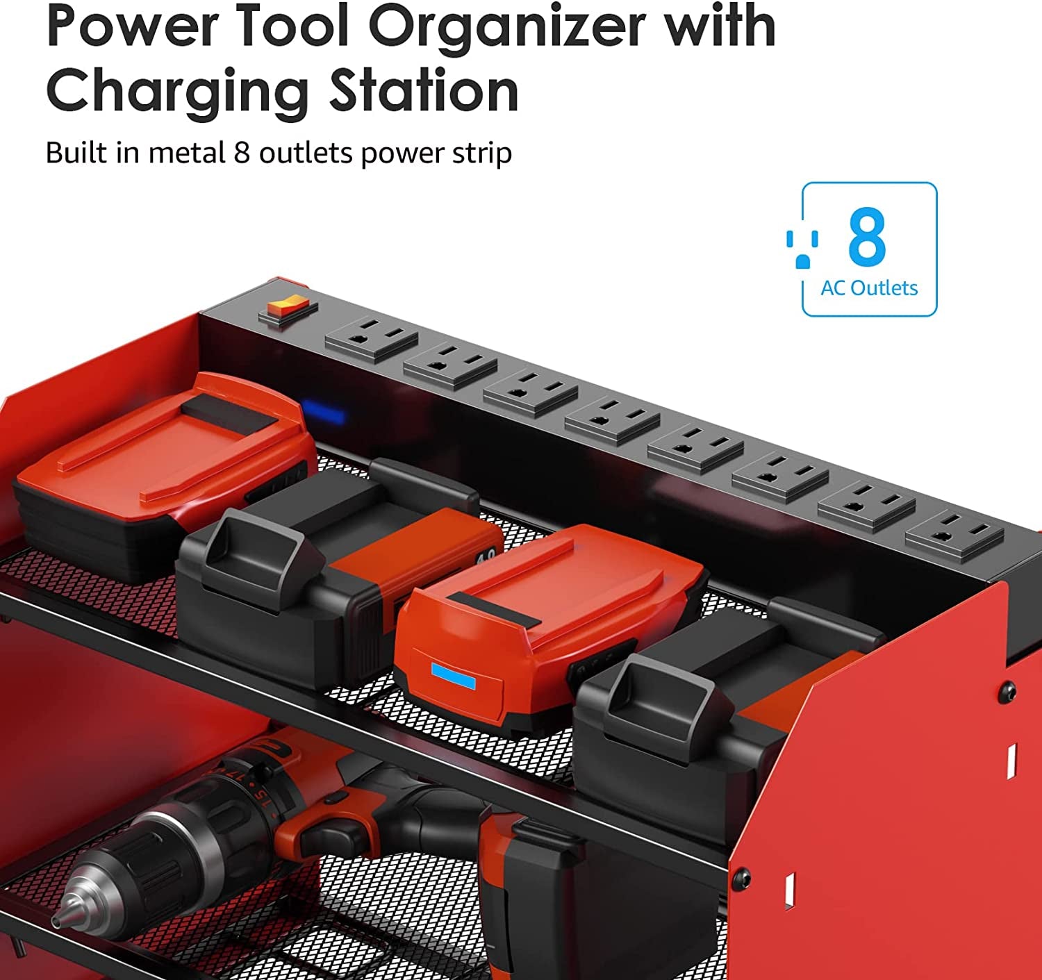 Transform your garage with the CCCEI Modular Power Tool Organizer! 🚀 Perfect for storing 4 drills, screwdrivers, and drill bits—plus a built-in charging station with 8 outlets! ⚡🛠️ #GarageGoals #ToolOrganization