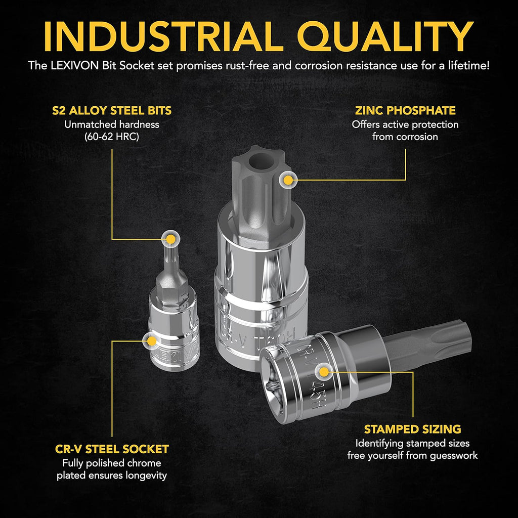 Unlock your DIY potential with the LEXIVON 34-Piece Master TORX Bit Socket Set! 💪🔧 Premium S2 Alloy Steel for unmatched durability + enhanced storage case included! Perfect for any project! #ToolTime #DIYGoals