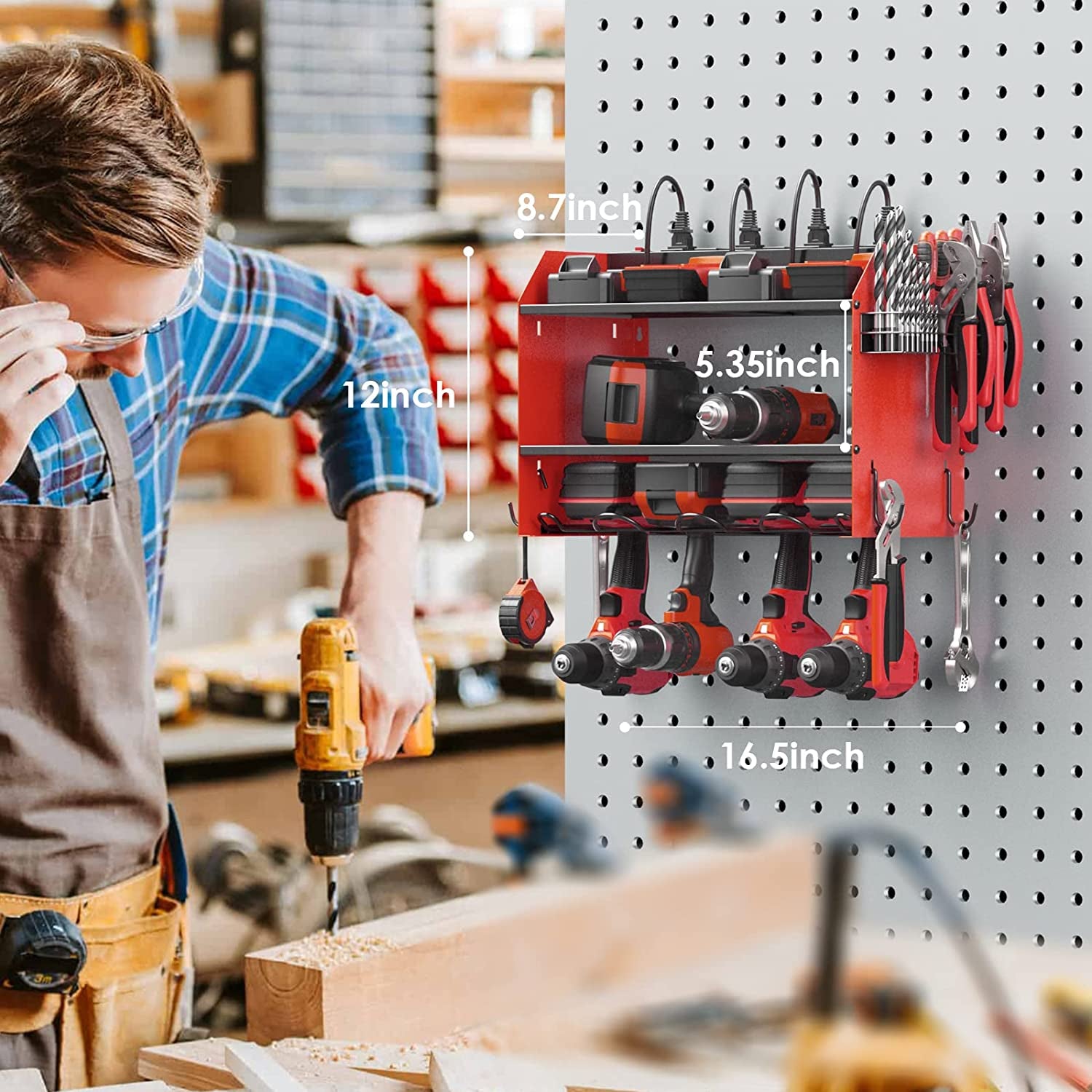 Transform your garage with the CCCEI Modular Power Tool Organizer! 🚀 Perfect for storing 4 drills, screwdrivers, and drill bits—plus a built-in charging station with 8 outlets! ⚡🛠️ #GarageGoals #ToolOrganization