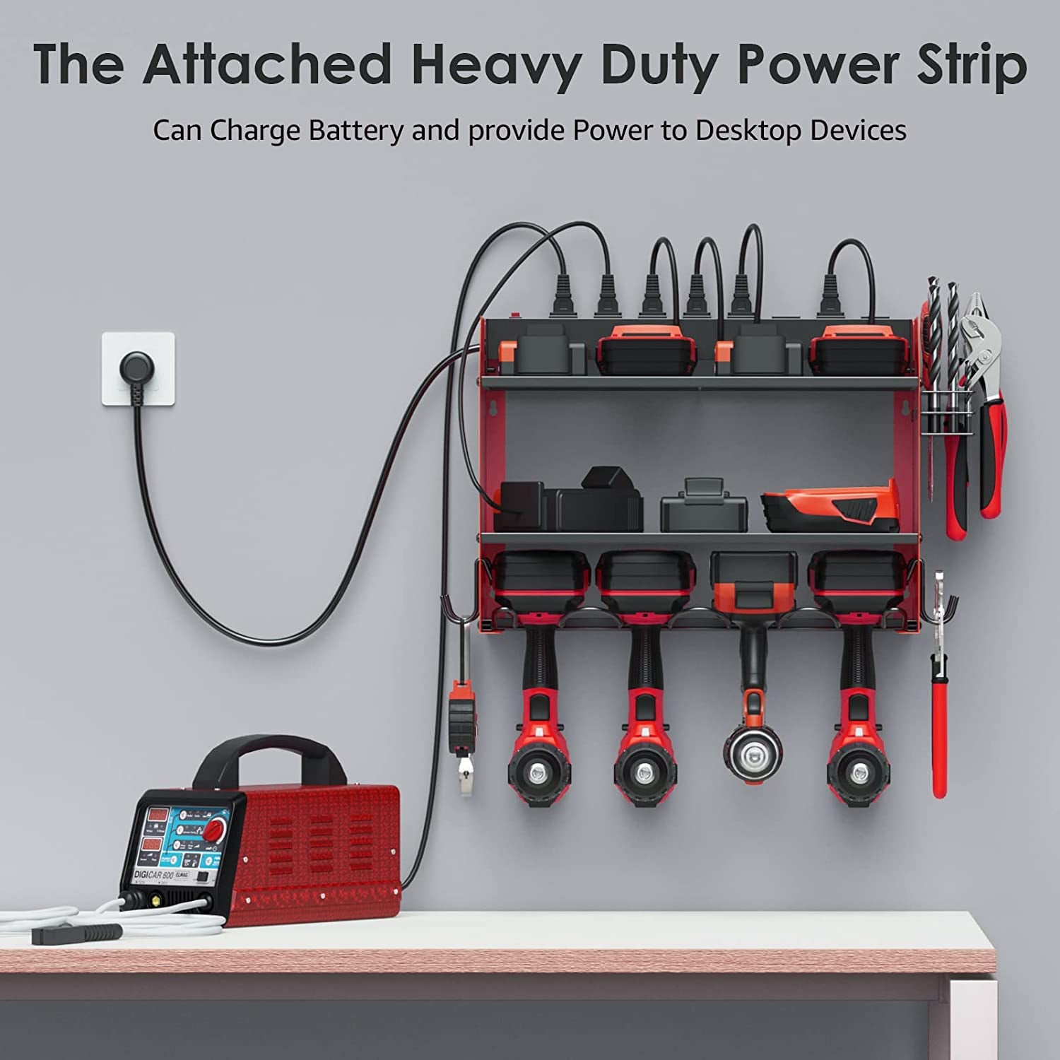 Transform your garage with the CCCEI Modular Power Tool Organizer! 🚀 Perfect for storing 4 drills, screwdrivers, and drill bits—plus a built-in charging station with 8 outlets! ⚡🛠️ #GarageGoals #ToolOrganization