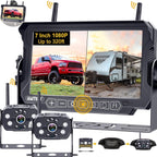 Upgrade Your RV Experience with Our Dual Wireless Backup Camera! 🚐✨ Easy Plug & Play for Furrion - 7" 4 Split Screen & Stable Signal! Perfect for Trailers & Motorhomes! 📸🔧