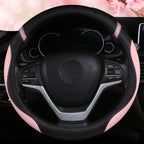 Upgrade Your Ride with a Stylish Pink Leather Steering Wheel Cover – Perfect for Women! 💖🚗 #CarStyle #WomenDrivers