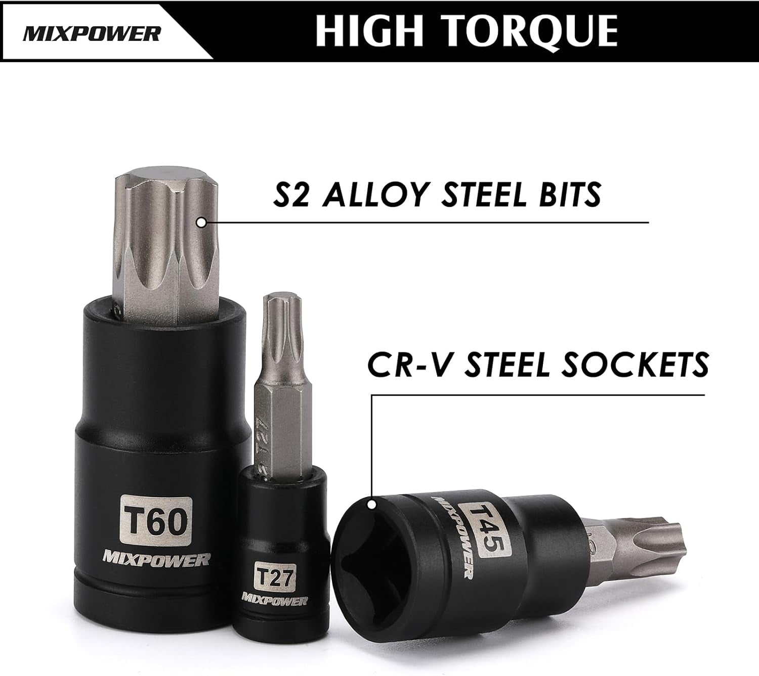 Unlock your DIY potential with the MIXPOWER 32PCS Torx Bit Socket Set! Perfect for tackling any project with 14 star bits & 13 E-Torx sockets made from durable CR-V & S2 alloy steel. #ToolTime #DIY #HomeImprovement