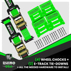 Secure Your Ride with Rhino USA's Heavy-Duty Wheel Chock & Tie Down Kit! 🚜💪 Perfect for ATVs, UTVs, Lawn Mowers & More! #TrailerSafety #AdventureReady