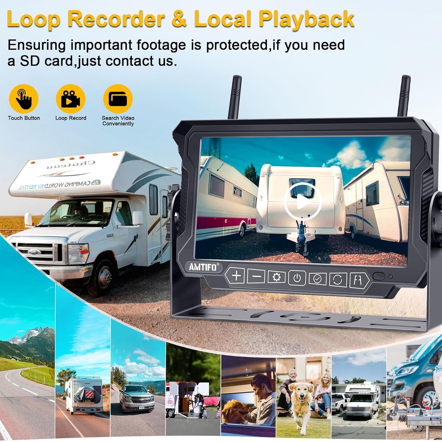 Upgrade Your RV Experience with Our Dual Wireless Backup Camera! 🚐✨ Easy Plug & Play for Furrion - 7" 4 Split Screen & Stable Signal! Perfect for Trailers & Motorhomes! 📸🔧