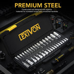 Unlock your DIY potential with the LEXIVON 34-Piece Master TORX Bit Socket Set! 💪🔧 Premium S2 Alloy Steel for unmatched durability + enhanced storage case included! Perfect for any project! #ToolTime #DIYGoals