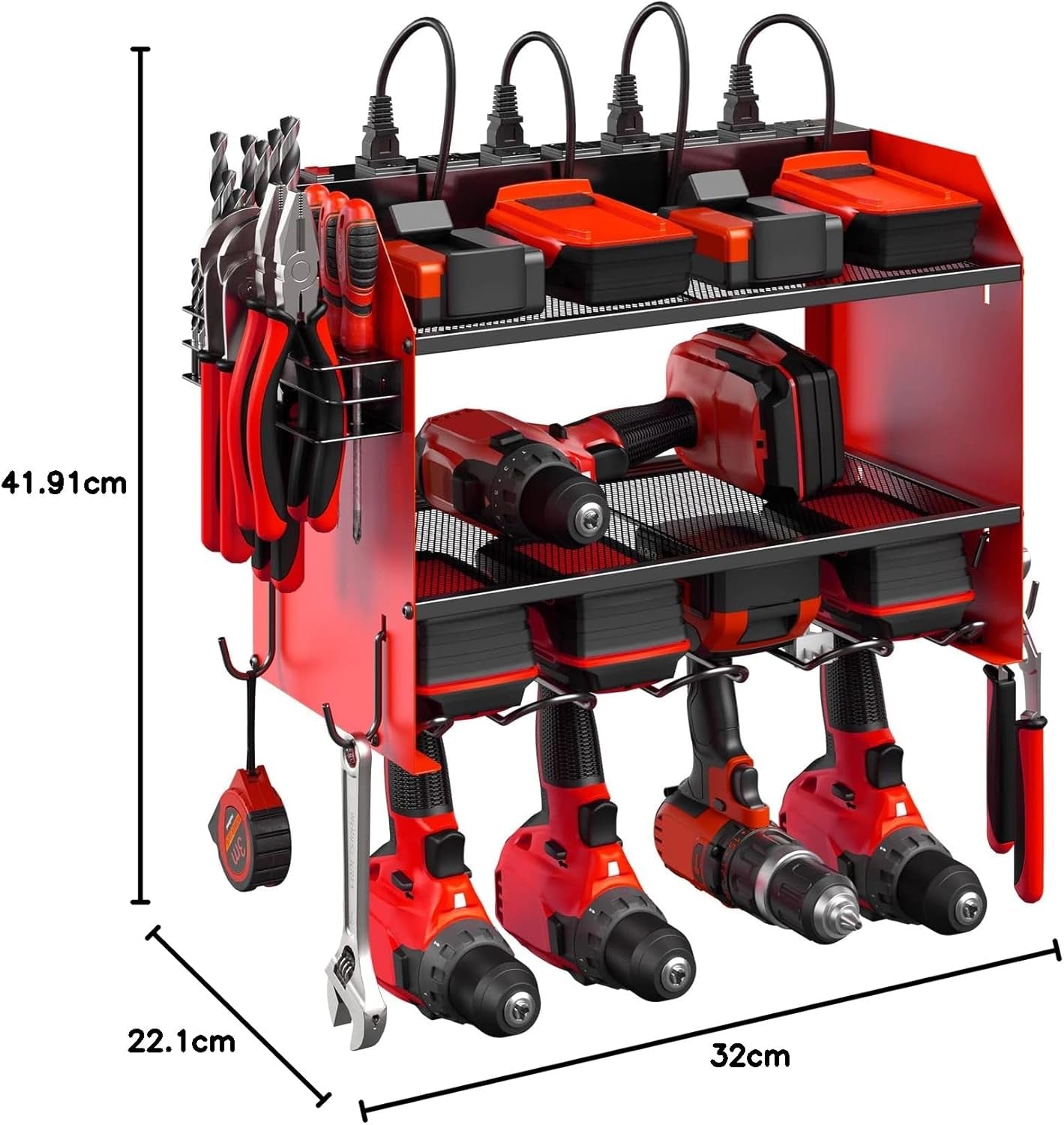 Transform your garage with the CCCEI Modular Power Tool Organizer! 🚀 Perfect for storing 4 drills, screwdrivers, and drill bits—plus a built-in charging station with 8 outlets! ⚡🛠️ #GarageGoals #ToolOrganization
