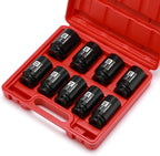 Upgrade your toolbox with the CASOMAN 1/2" Drive Deep Impact Socket Set! Perfect for tackling axle nut jobs, this 9-piece set covers all your metric needs from 29mm to 38mm. Rugged 6-point design for maximum grip!