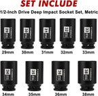 Upgrade your toolbox with the CASOMAN 1/2" Drive Deep Impact Socket Set! Perfect for tackling axle nut jobs, this 9-piece set covers all your metric needs from 29mm to 38mm. Rugged 6-point design for maximum grip!