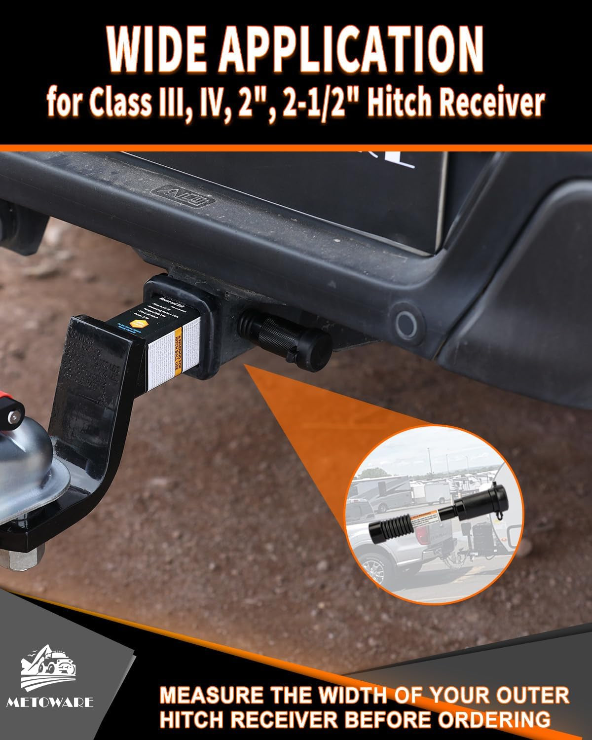 Secure Your Trailer with the METOWARE Hitch Lock - Perfect Fit for Class III & IV Receivers! 🚚🔒 #TrailerSafety #HitchLock