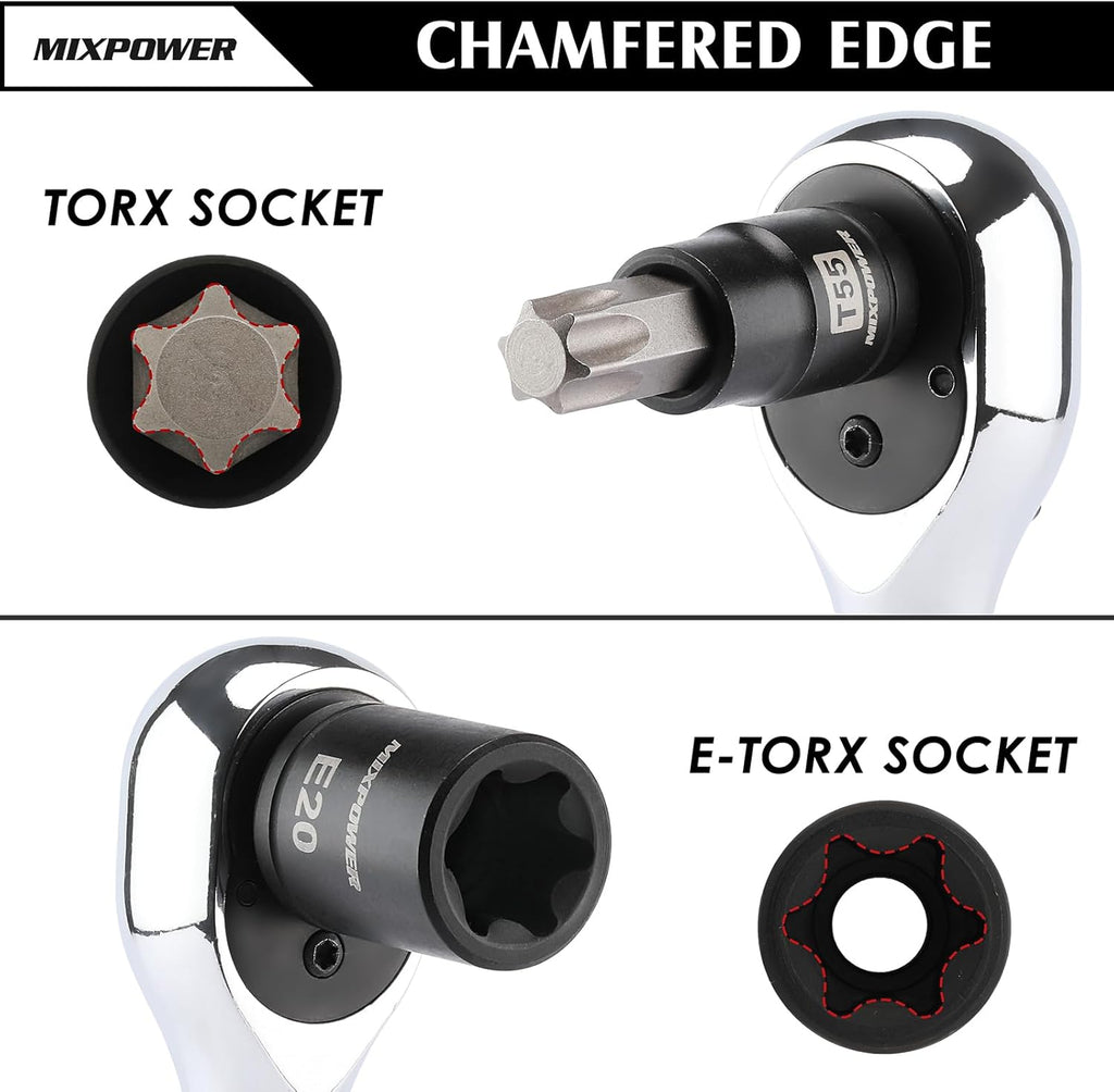 Unlock your DIY potential with the MIXPOWER 32PCS Torx Bit Socket Set! Perfect for tackling any project with 14 star bits & 13 E-Torx sockets made from durable CR-V & S2 alloy steel. #ToolTime #DIY #HomeImprovement